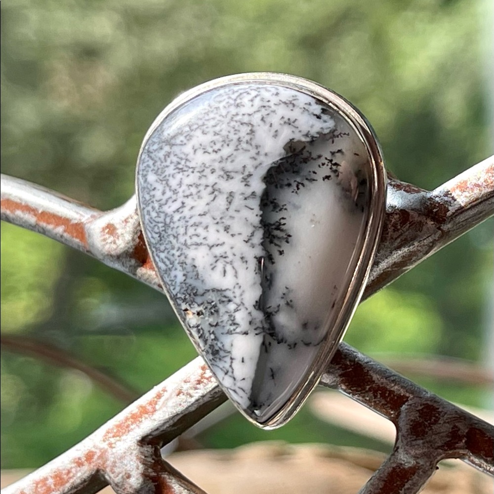 Remarkable Pattern Dendritic Opal Ring - image 6